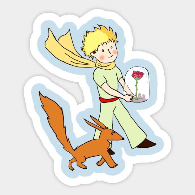 The little prince walk Sticker by Astralberry